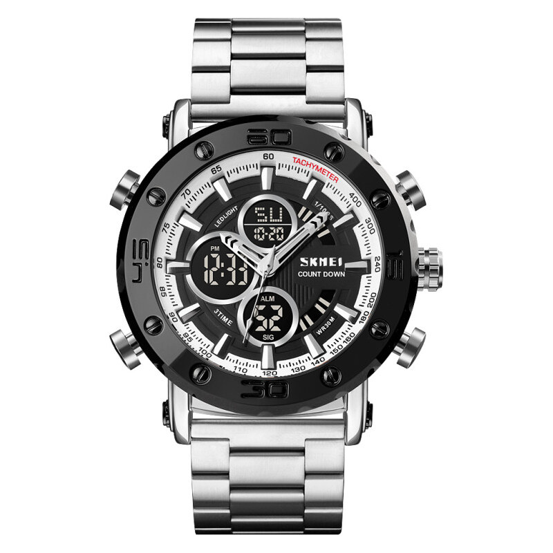 Skmei 1636 pánske duálne hodinky Scalp Strieborné 65224218