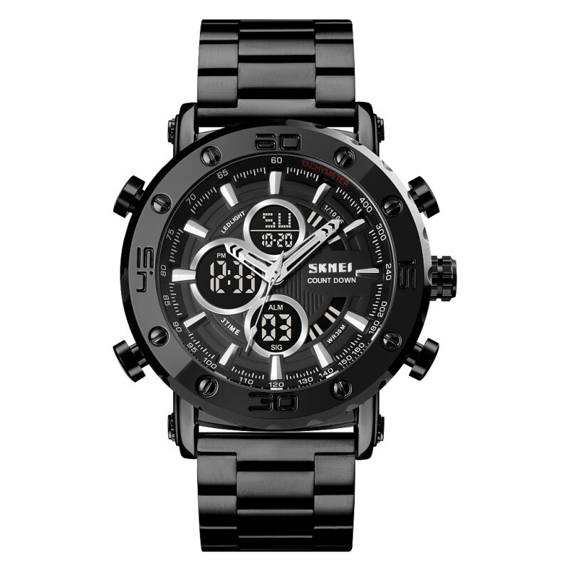 Skmei 1636 pánske duálne hodinky Scalp Čierne 65224219