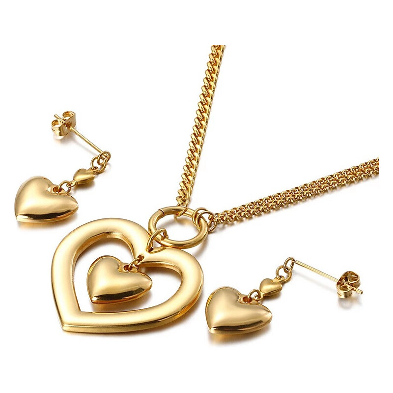 Impress Jewelry Súprava šperkov z chirurgickej ocele Srdce v Srdci 65224231