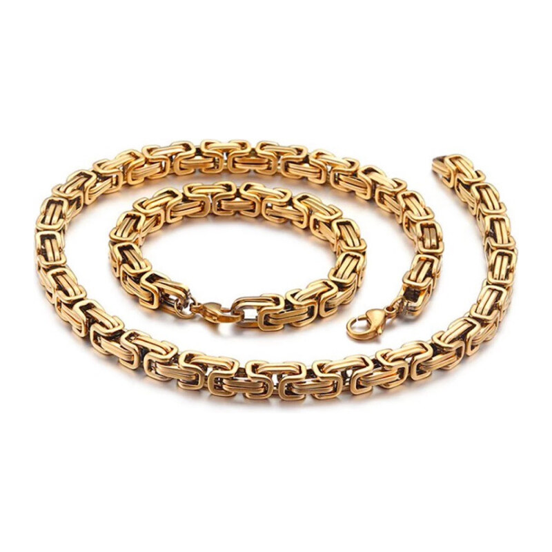 Impress Jewelry Sada z chirurgickej ocele Be Hard Gold / retiazku a 65224234