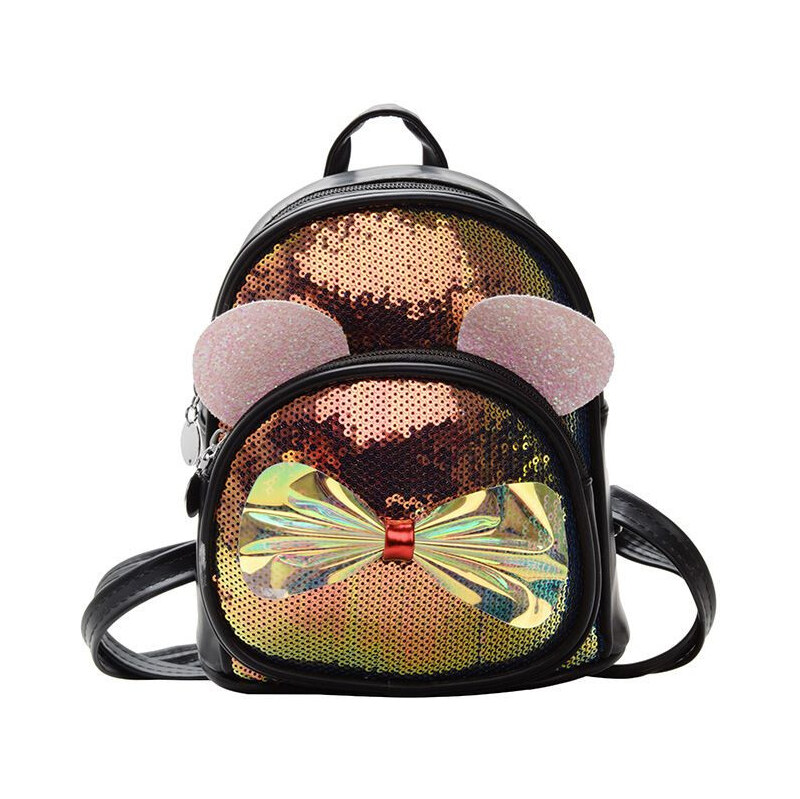 Lifestyle Dievčenský menší batôžtek s flitrami Mačička s mašľou 65224298