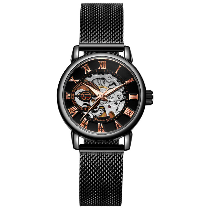 FORSINING dámske mechanické hodinky FSL8099M4B1 čierno- zlaté 65224410