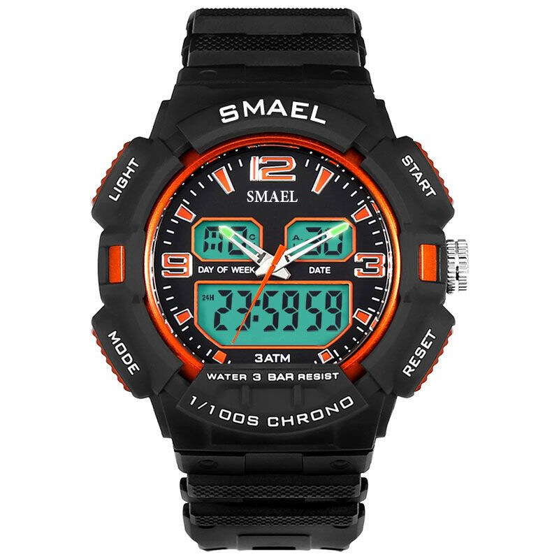 Smael 1378 Pánske duálne hodinky Oranžové 65224409