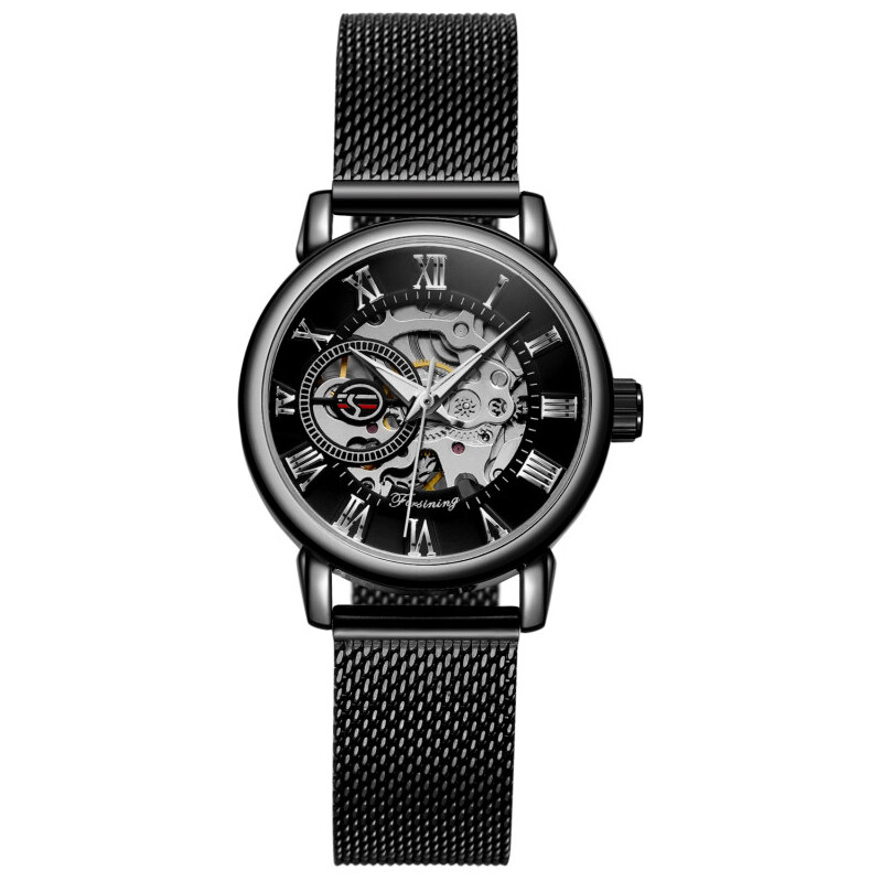 FORSINING dámske mechanické hodinky FSL8099M4B2 čierno- strieborné 65224411