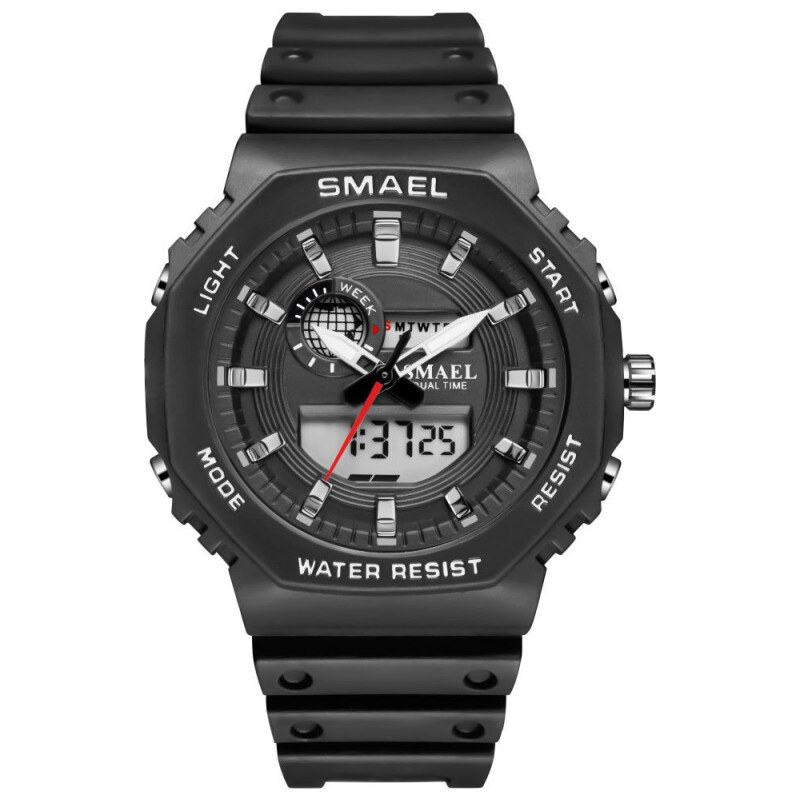 SMAEL 8037 Unisex študentské duálne hodinky Čierne 65224428