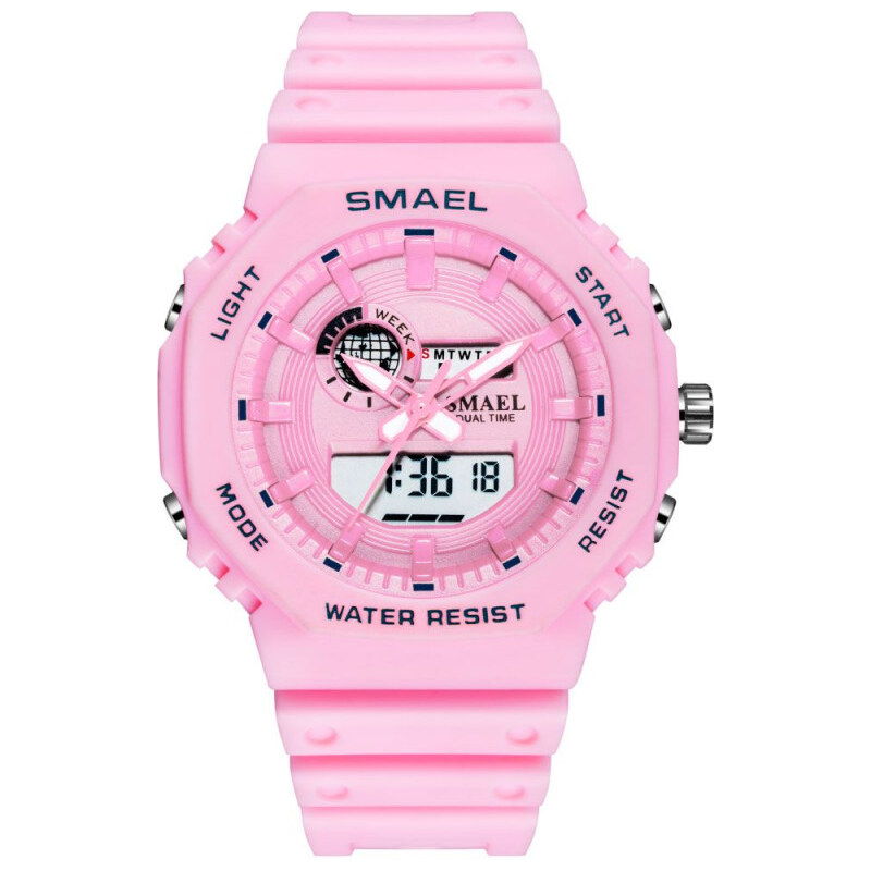 SMAEL 8037 Dievčenské duálne hodinky Ružové 65224427