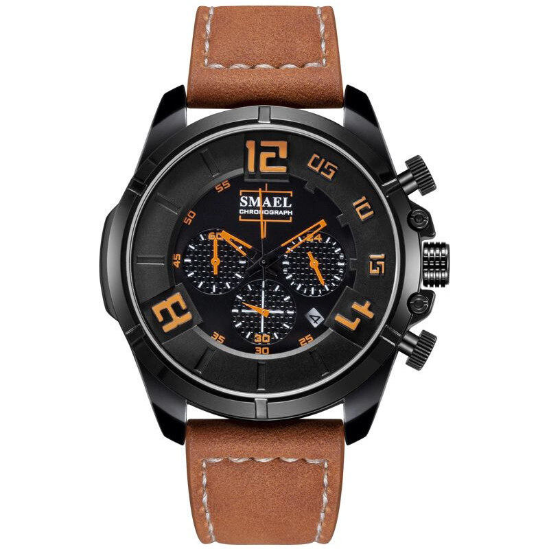 Smael 9075 Pánske analógové hodinky Hnedé 65224440