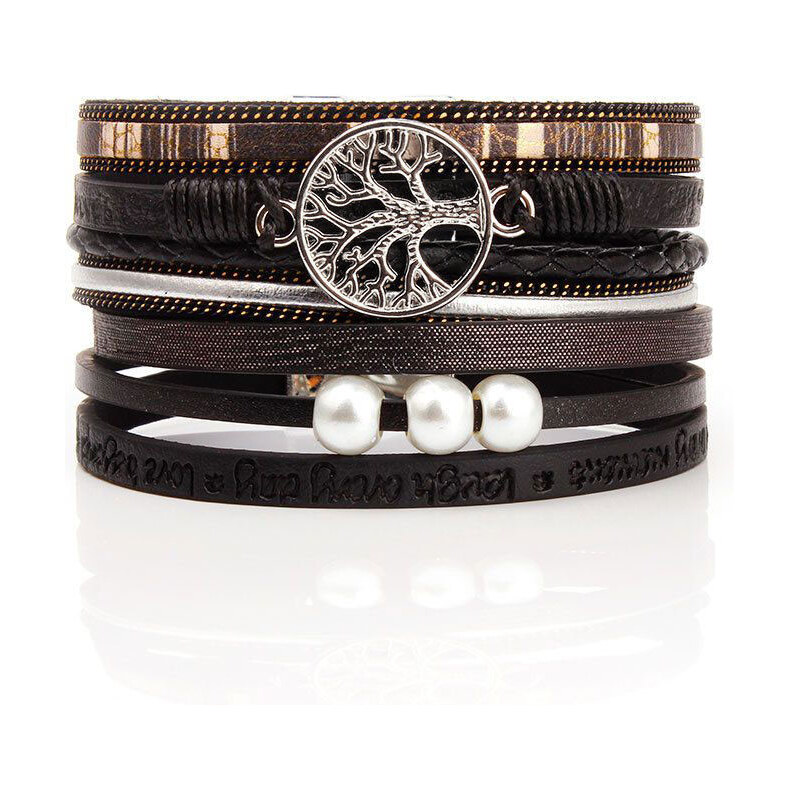 Lodestar Metalický náramok Strom života Čierny 65224598