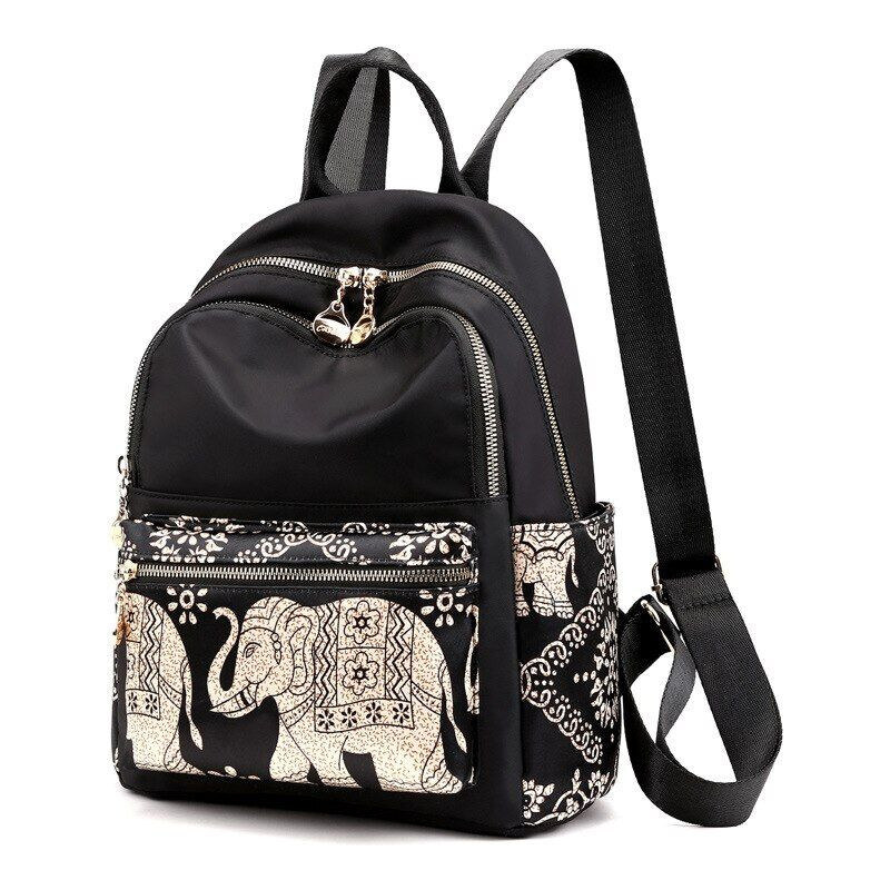 Lifestyle Chibao Dámsky stredný batoh Indický slon Čierny 65224629