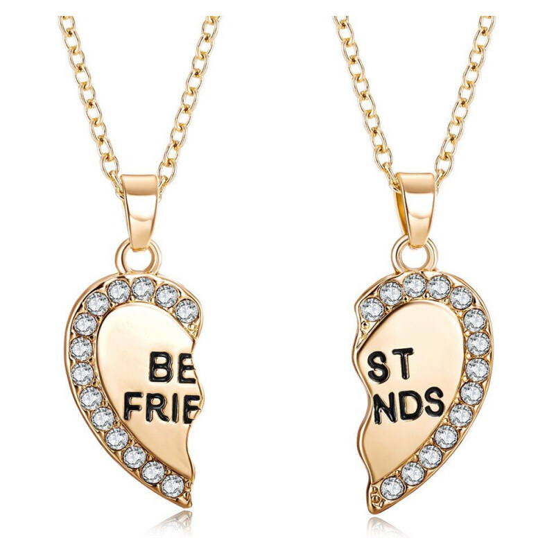Impress Jewelry Sada srdiečkových príveskov z ocele Best friends Gold 65224647