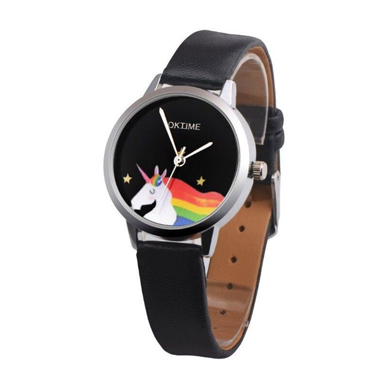 Shim Watch Oktime Dievčenské hodinky UNICORN jednorožec Čierne 65224742