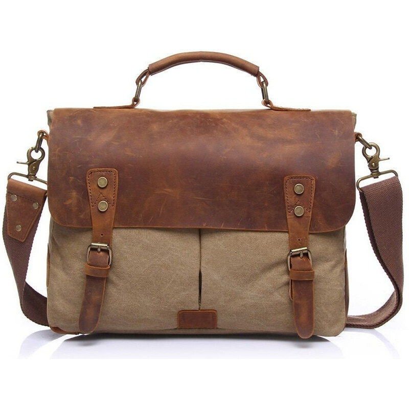 Vormor pánska kožená retro taška Grind svetlo šedá 65224775