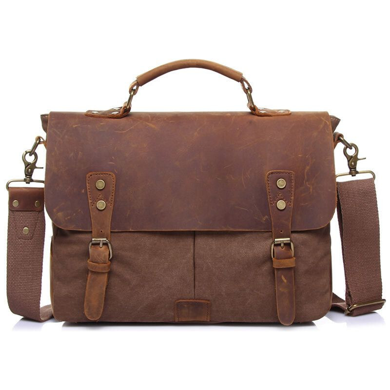 Vormor pánska kožená retro taška Grind Hnedá 65224776