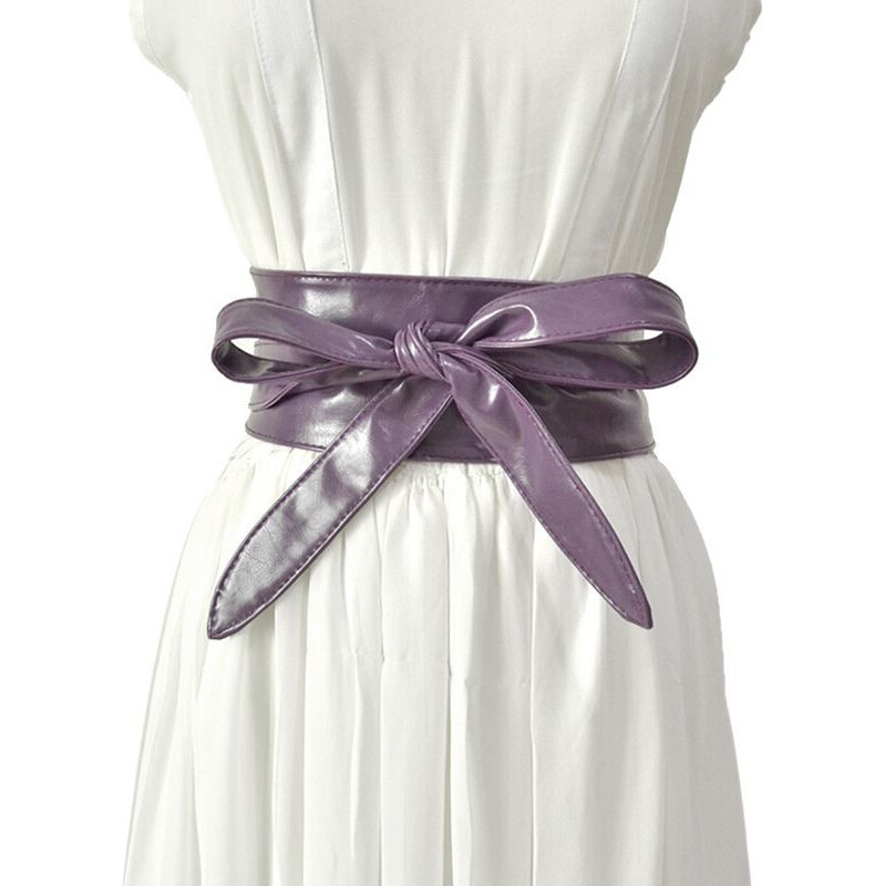 Lifestyle Dámsky široký opasok z umelej kože Fialový 65224860