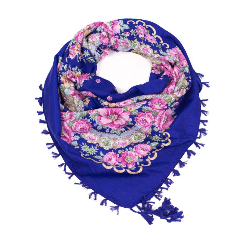 ArtOfPolo Ľudový Folk šál 100cm Zafírový 65224891