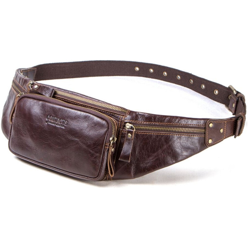 Contacts pánska kožená ľadvinka Hnedá 65225044