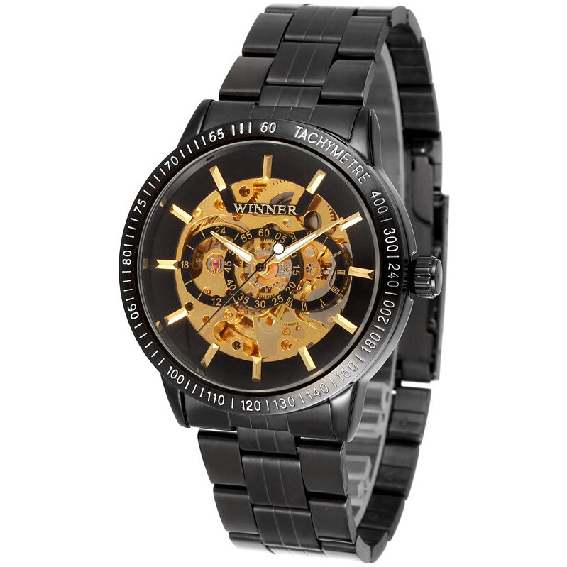 Pánske mechanické hodinky Winner WRG8031M4B1 Čierne 65225104
