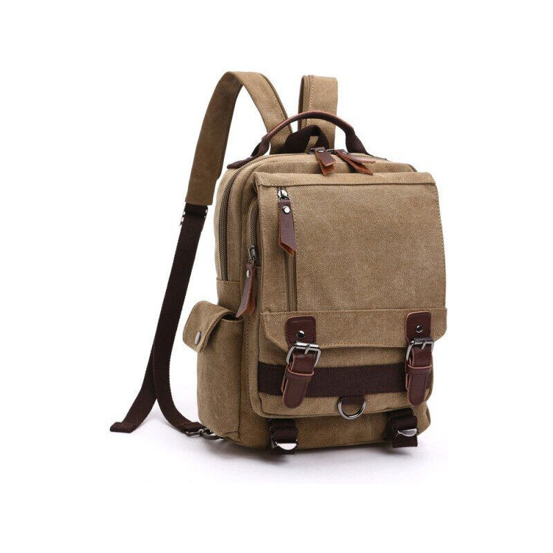 Kaukko Canvas plátený crossbody batoh Worm Hnedý 65225115