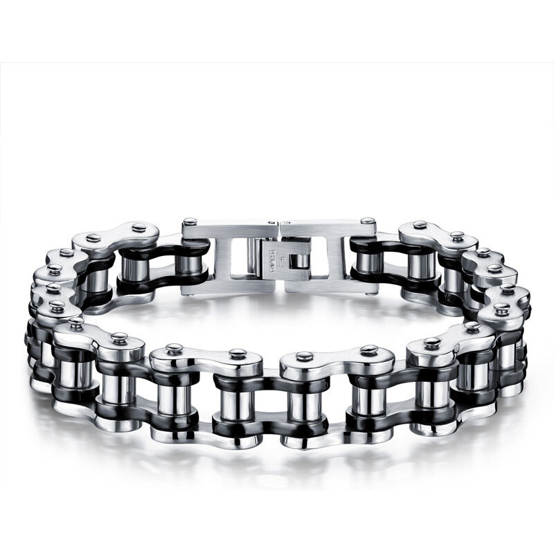 Impress Jewelry Náramok z chirurgickej ocele Moto Chain Čierno 65225145