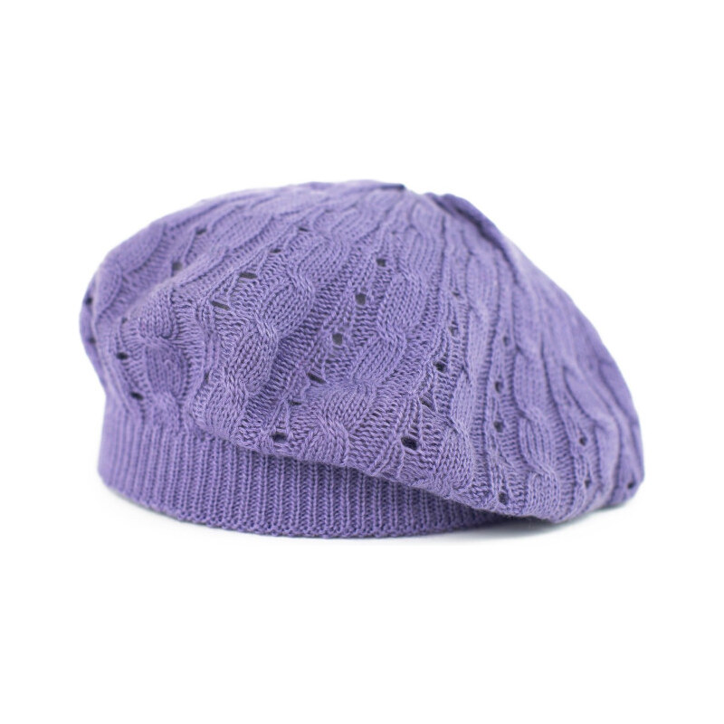 Artofpolo Dámsky romantický baret Ažur levanduľový 65225194