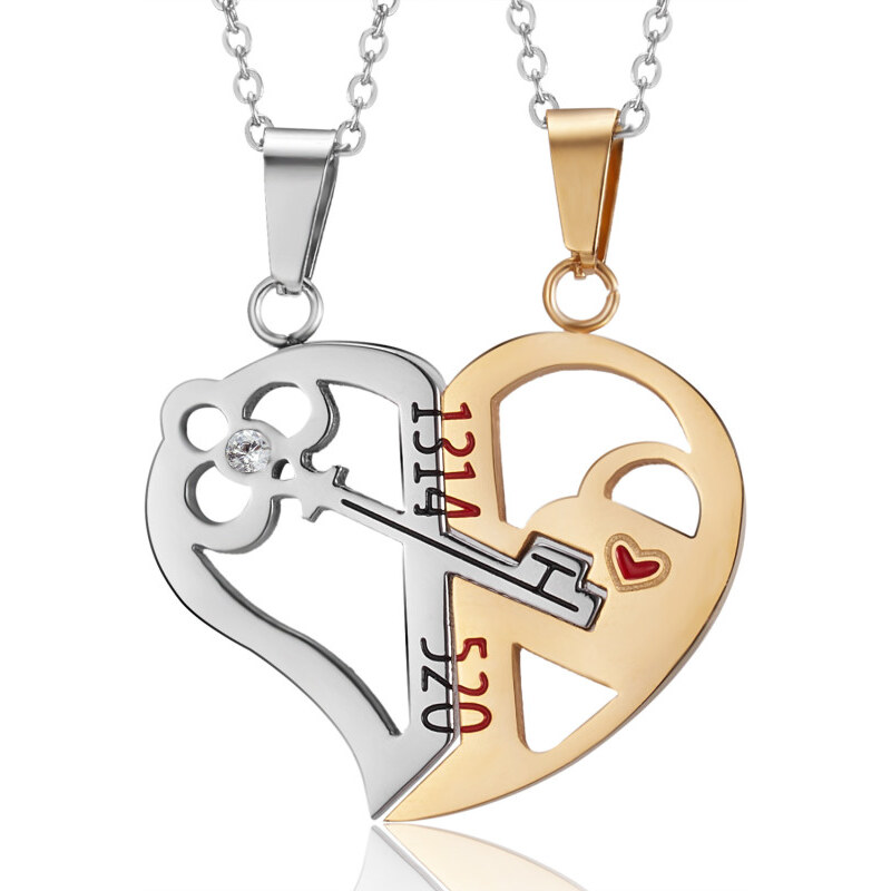 Impress Jewelry Double oceľové prívesky LOVE CODE Zlato-strieborné 65225275