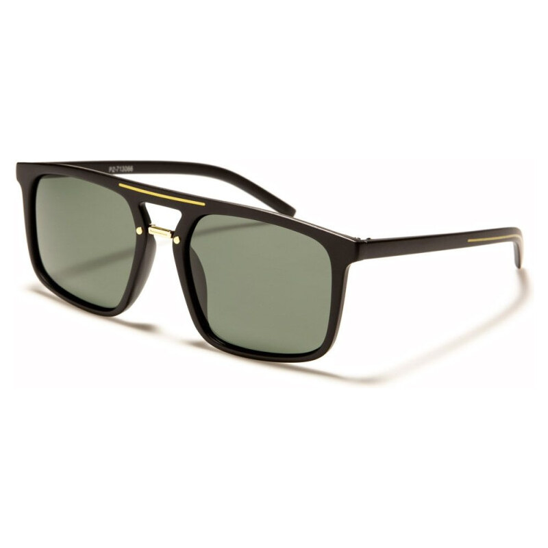 PolarSpex POLARIZED UNISEX OVAL BROW slnečné okuliare Čierne-zlaté 65225477