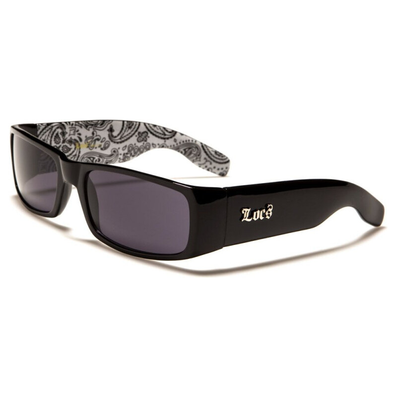 Olympic eyewear Locs Pánske obdĺžnikové slnečné okuliare BANDANA Biele 65225556