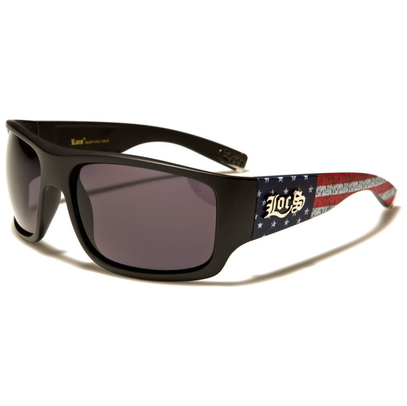 Olympic eyewear Locs Pánske slnečné okuliare USA FLAG Čierne 65225559