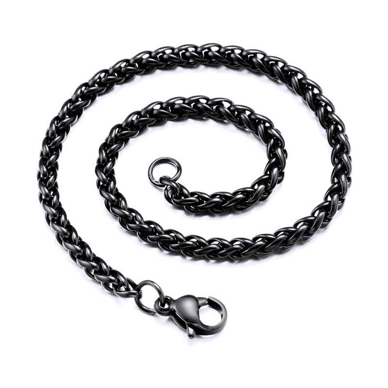 Impress Jewelry Retiazka z chirurgickej ocele Snake Čierny - 4 mm 65225672