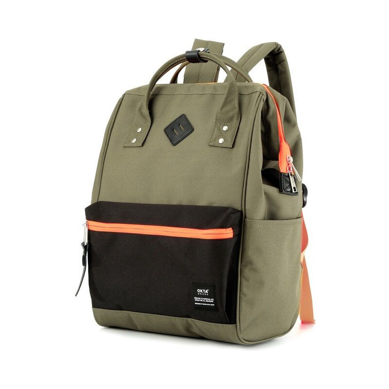 Artofpolo Himawari Okta grande batoh USB port Borla Zelený 65225714