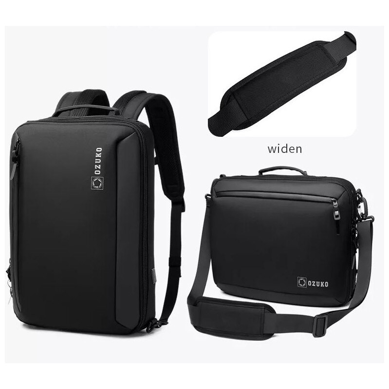 E-shop Ozuko pánska taška a batoh USB port Carry Čierny