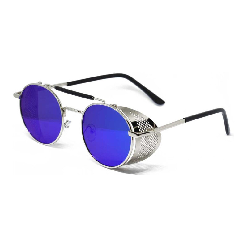 Lifestyle Oválne slnečné okuliare Cyber Steampun Modré zrkadlovky 65225739