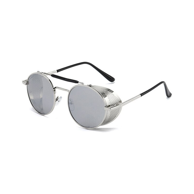 Lifestyle Oválne slnečné okuliare Cyber Steampun Strieborné zrkadlovky 65225735