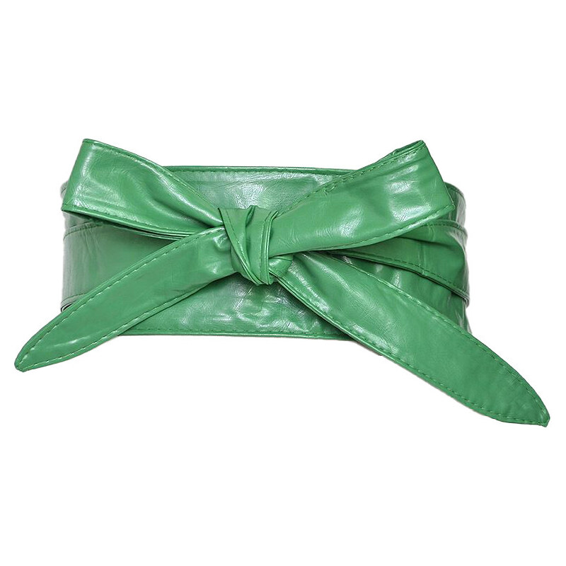 Lifestyle Dámsky široký opasok z umelej kože Zelený 65225802