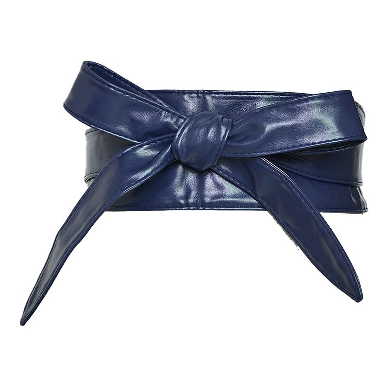 Lifestyle Dámsky široký opasok z umelej kože Tmavo modrý 65225804