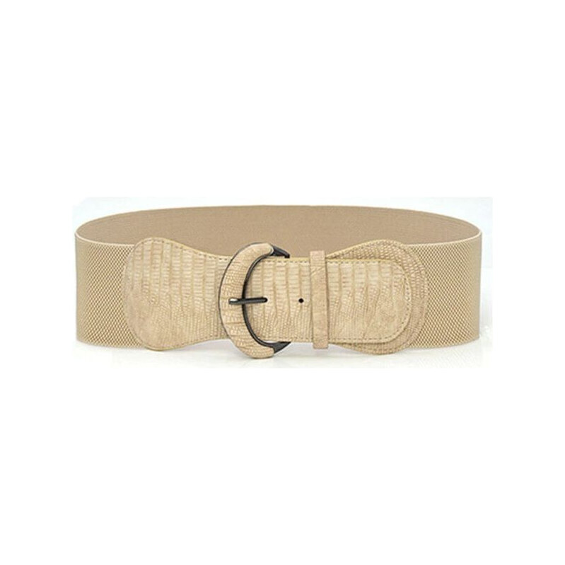 Lifestyle Dámsky strečový široký opasok Kroko Béžový 65225888