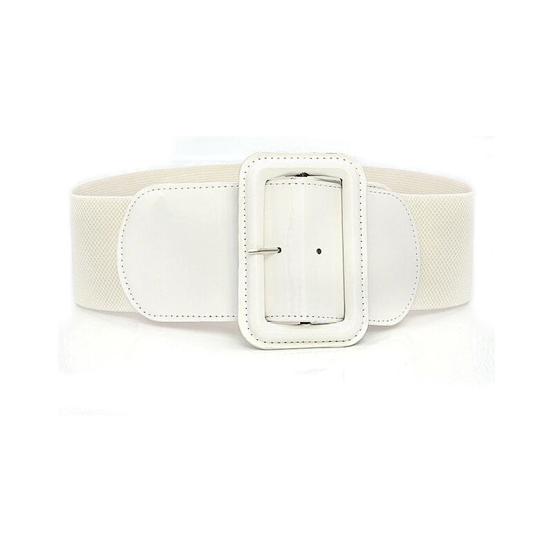 Lifestyle Dámsky strečový široký lesklý opasok Casila Biely 65225889