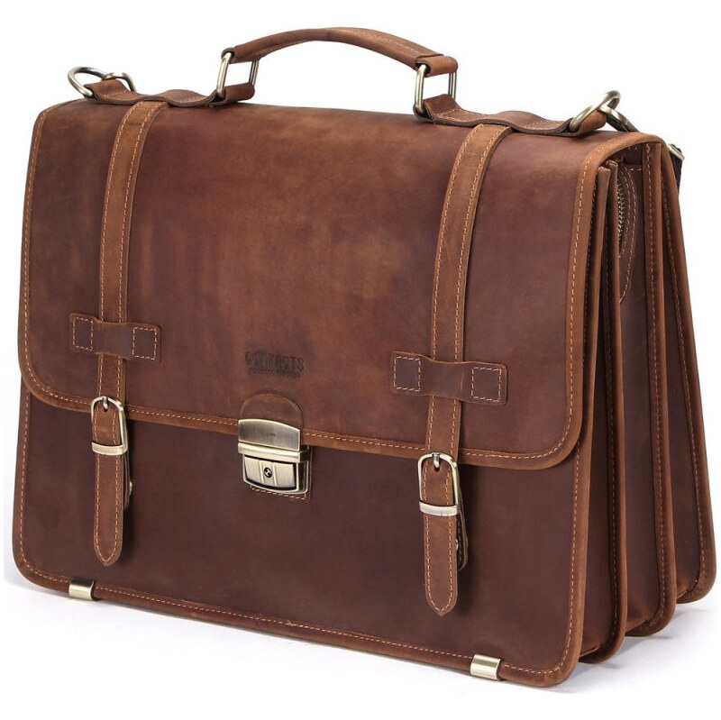 Contacts pánska kožená aktovka Tobón Hnedá 65225947