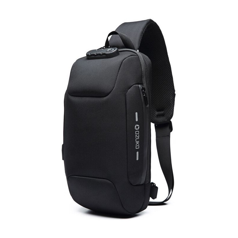Ozuko outdoor batoh cez rameno s USB + zámok Boucher Čierny 5 l 65225978