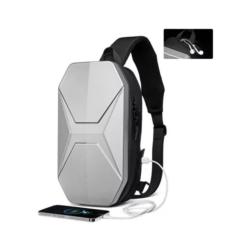 Ozuko batoh cez rameno na bicykel s USB Stoltz Strieborný 10 l 65225984