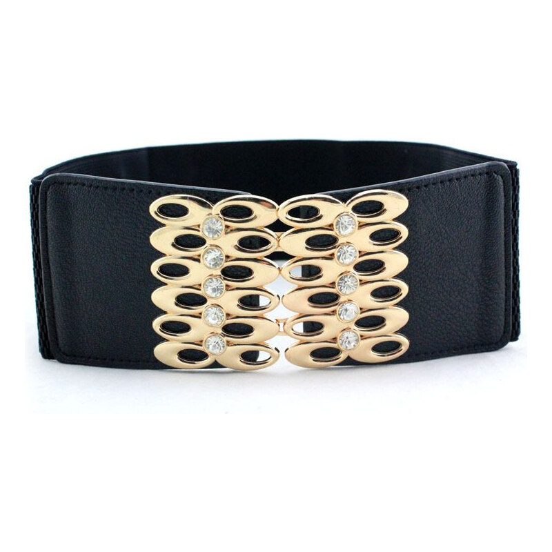 Lifestyle Dámsky opasok na šaty s prackou s kryštálmi Abadía Čierny 65226001