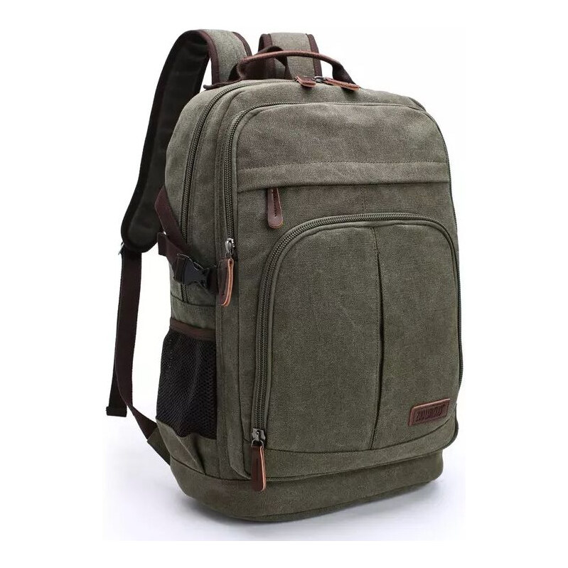 Canvasio plátený canvas retro batoh Colombo zelený 26 l 65226044