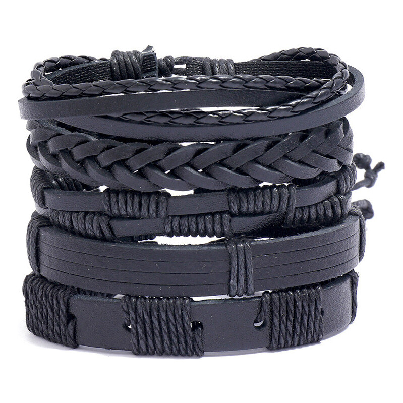 Lodestar Sada 5 kusov pánskych náramkov Tangle Black 65226077