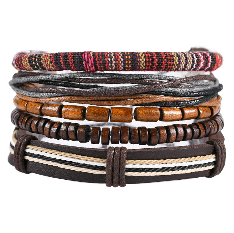 Lodestar Súprava 5 kusov pánskych náramkov Woodstock 65226084