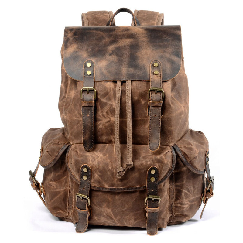 Kaukko Outdoor canvas batoh Camelo Hnedý 65223808