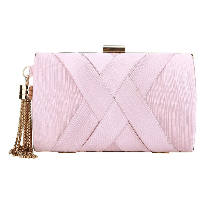 Carla Spoločenská listová kabelka so štrasom Blanca Ružová 65226221