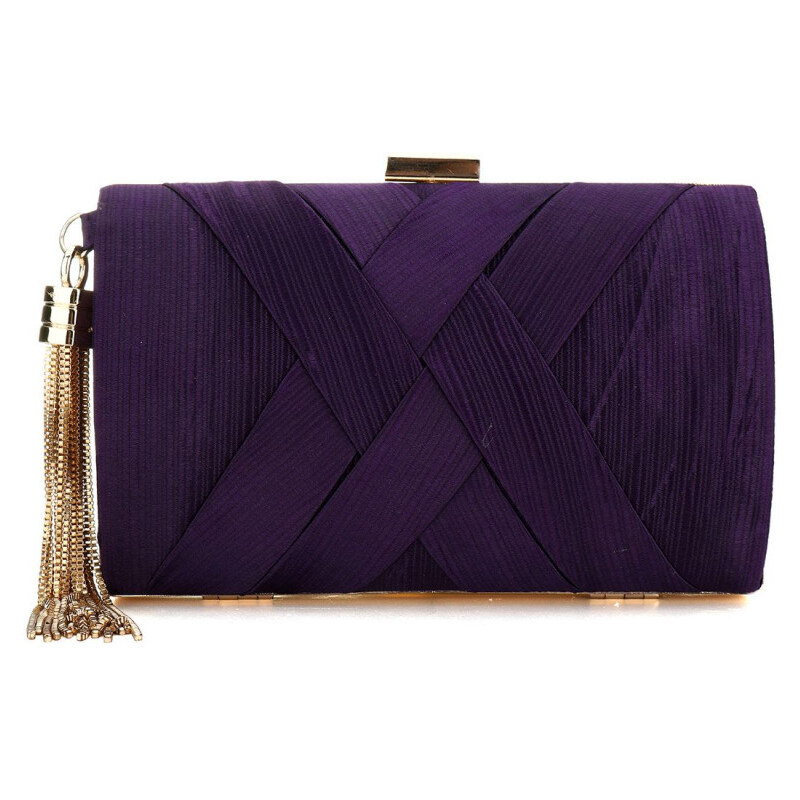 Carla Spoločenská listová kabelka so štrasom Blanca Tmavo fialová 65226222