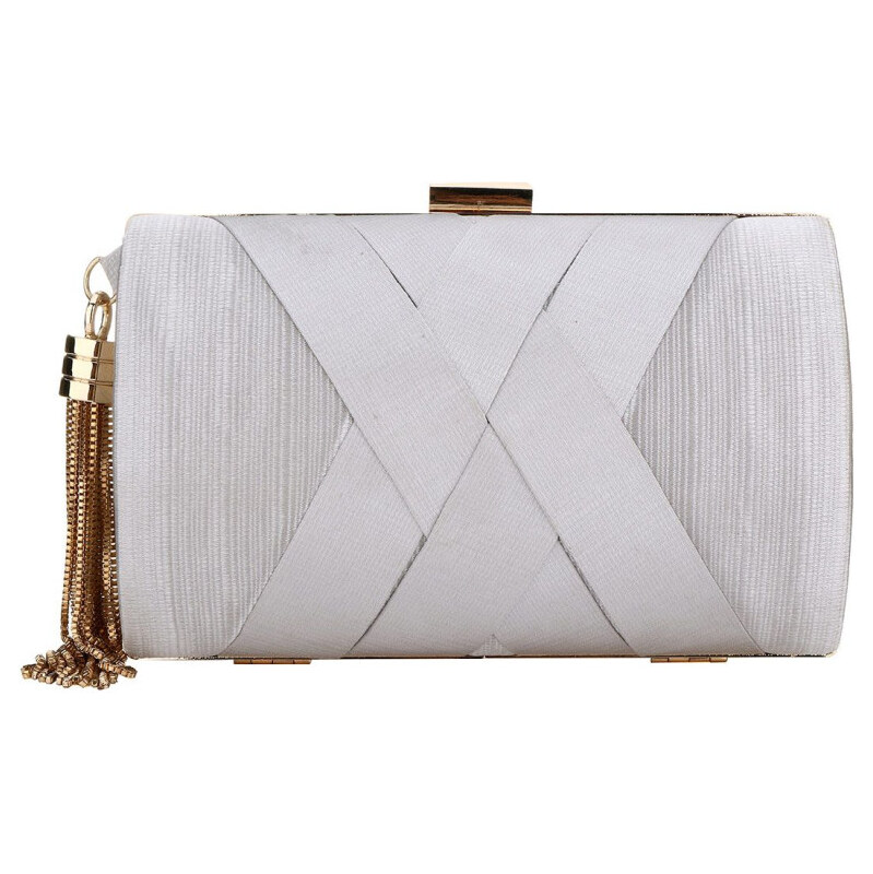 Carla Spoločenská listová kabelka so štrasom Blanca Strieborná 65226224