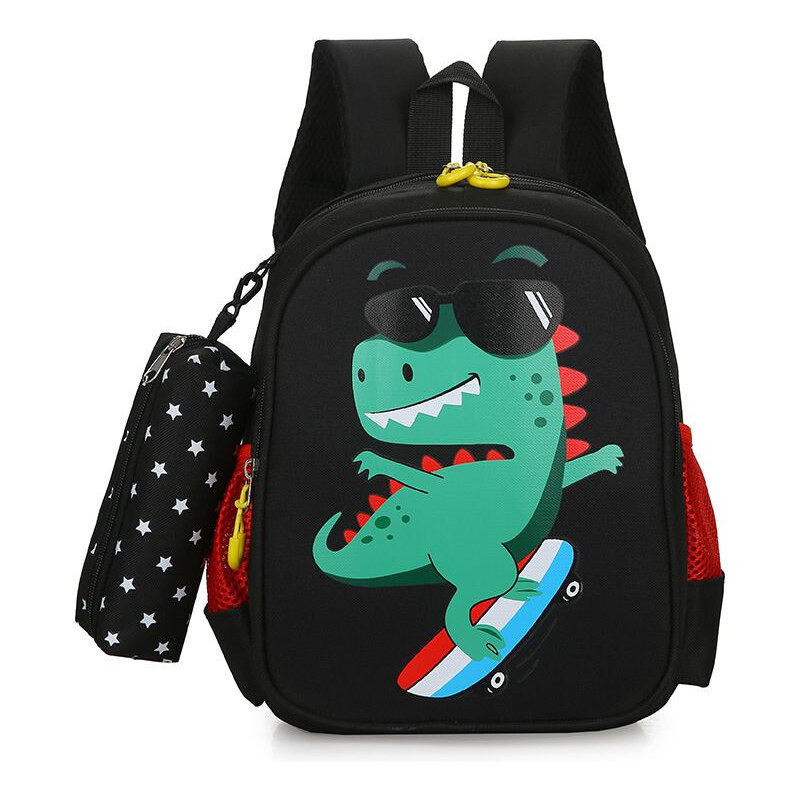 Lifestyle Detský batôžtek s dráčikom s vreckom Čierny 6L 65226284