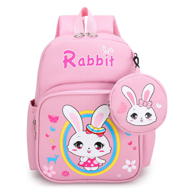 Lifestyle Detský batôžtek s Králičkom a vreckom Ružový 8L 65226294